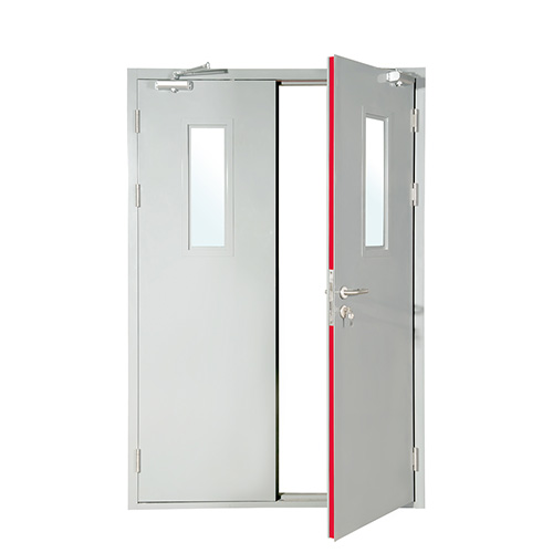 鋼質防火門,鋼木質防火門,木質防火門區別,如何選擇?(圖1) 鋼質帶窗防火門.jpg